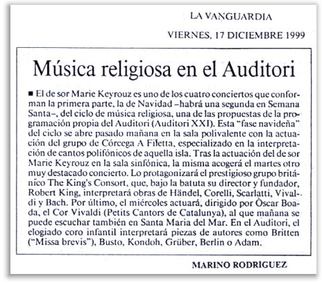 Música religiosa en el Auditori